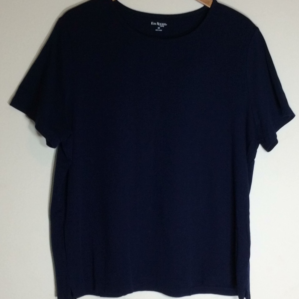 Kim Rogers Navy Short-Sleeve Tee Size 2X